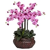 Large胡蝶蘭シルクFlower Arrangement 37" x 15" x 15" パープル 1201-MA