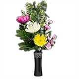 仏縁堂ブランド：お仏壇・インテリア用高級造花【ラスター仏花：N　花立付】腐らずお手入れ不要の便利なお花　仏壇・仏具