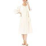 Amazon Co Jp 今治タオル ハートウエル お風呂上がりを楽にする タオルワンピース ブラウン バスローブ レディース ルームウェア ボーダー タオル地 着るタオル 服 ファッション小物