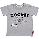 【本体綿100％】2017年 夏物 ZOOMIC ズーミック 天竺 ビンテージプリント 半袖Ｔシャツ グレー◇95cm