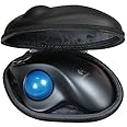 Logicoolワイヤレストラックボール M570t 専用収納ケース-Hermitshell (PU, ブラック)