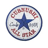 刺繍ワッペンシール「CUBNUSHI ALL STAR」ステッカー 直径7.5cm （カブヌシオールスター