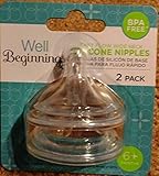 Fast Flow Wide Neck Silicone Nipples by Well Beginnings