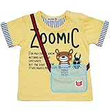 【本体綿100％】2017年 夏物 ZOOMIC ズーミック 天竺 虫かご アップリケ 半袖Ｔシャツ イエロー◇95cm