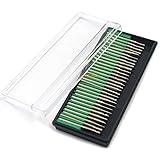 Angelakerry　30本セット 円筒形　ダイヤモンド ビット柄径 3mm シレバー 超硬ドリル　ドリルビット　 研磨 工具　[並行輸入品]