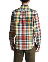 Madras Buttondown Shirt Made in India 111-11-3540: Orange Madras Buttondown Shirt Made in India 111-11-3540: Orange