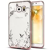 Samsung s8 Plus花柄クリスタルTpu case-auroraloveソフトスリムBlingメッキゴムバンパーカバーfor Samsung Galaxy s8 Plus withラインスト