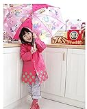 (ヘラサ)Herasa　レインコート　子供　カッパ　透明なバイザー付き　小学生 (S, バラ)