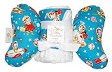 Baby Elephant Ears Head Support Pillow & Matching Blanket Gift Set (Retro Rockets) by Baby Elephant 