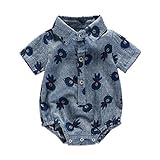 Hzjundasi 新生児 幼児 赤ちゃん リネン コットン ボディースーツ ジャンプスーツ 半袖 ロンパース 夏 服 衣装