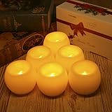 ちらつきLEDフレームレスキャンドルVotive Candles withタイマー、greenclickアンバーライトティーライトキャンドルLED Real Wax Tealights cr2032電