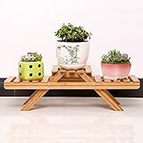 Plant shelf フラワーポットラック、2段フラワーラック、バルコニー付木製シェルフ長方形多機能シェルフ Flower racks ( サイズ さいず : 49*15*16.5CM )