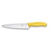 VICTORINOX(ビクトリノックス) 牛刀包丁 食洗機対応 スムーズな切れ味の万能包丁 19cm イエロー 料理の基本となる様々な食材に使えるナイフ シェフナイフ スイスクラシック 6.8006.19L8-X1