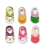 Merryshop 5ペア動物アンチスキッド幼児用コットンソックスベビークルーソックス0 – 12月