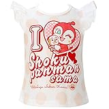 【本体綿100％】2017年 夏物 アンパンマンガール 天竺 ILOVE食パンマン様 フレンチＴシャツ Anpanman Girl ピンク◇80cm