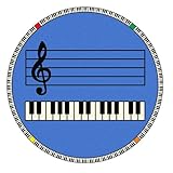 Joy Carpets Kid Essentials Music & Special Needs Round Play Along Rug Blue with Keys 7'7 [並行輸入品]