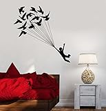 壁デカールBoy Flying Birds Dream子供部屋アートビニールステッカー( ig2902 ) XL 45 in X 46 in