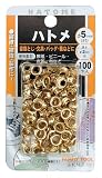 まとめ買い!!5個セット「ファミリーツール(FAMILY TOOL) ハトメ玉 5mm 真鍮メッキ 100個入 64-7-100」