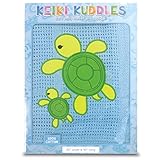 100 %コットンベビーKeiki Kuddles Blanket Honu Turtle Familyブルー