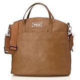 Babymel Grace Faux Leather Satchel Diaper Bag, Tan by Babymel