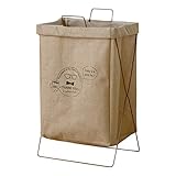 ワイエムワールド オシャレなロゴ入り 折りたたみ式 ランドリーボックス ランス 【カラー：麻サンキュー】 19-030