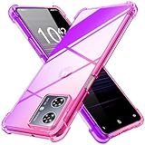 Moto G64 5G 用 ケース Moto G64y 5G 用 ケース クリア 薄型 グラデーション色 軽量 tpu 耐衝撃 スマホケース 透明 米軍MIL規格取得 おしゃれ 黄変防止防塵一体型 人気 モトローラ モト G64 5G 用 携帯カバー ピンク/紫 MD-JBK-062-02