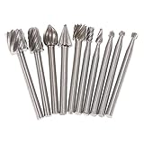 SNHUATONG 10pcs HSSルーティングルータビットバーロータリー 工具1/8"(3mm)シャンクドレメル 彫刻ナイフ カッターツール 彫刻木材用