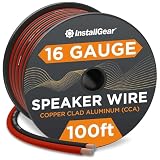 InstallGear 16ゲージ AWG スピーカーワイヤー トゥルースペック ソフトタッチケーブルワイヤー (100フィート レッド/ブラック) | カースピーカーワイヤー ステレオ ホームシアタースピーカー サラウンドサウンド ラジオ | 16ゲージスピーカーワイヤー/ケーブル