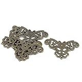 uxcell コーナークッション　コーナーガード　コーナーパッド　コーナーカバー ケガ防止　保護 コーナー装飾 カバーガード ケースボックス用 透かし彫り蝶々の形 青銅調 5個入り