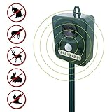 動物撃退器 害獣対策 猫よけ アニマルバリア ソーラー充電式 超音波&強力フラッシュ 防水設計 鳥 ネズミ 野良猫など対応