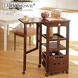 ヤマソロ ストアレッジ片バタワゴン キャスターラック付き ダークブラウン 85-425