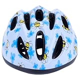 子供用 自転車ヘルメット キッズヘルメット 48-58cm約　5歳～18歳向け　ダイヤル調整 自転車用品 サイクリング スケートボード用 軽量 通勤通学 ブルー＆ハナバチ