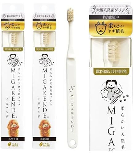 Amazon.co.jp: ミガケンデ 小型犬用 歯ブラシ ヤギ＆ウマ植毛