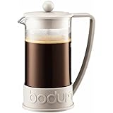 BODUM Coffee Maker Brazil French Press, 1.0 Litre, White, 10938-913, 8 Cups