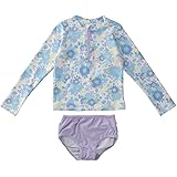 [ラッフルバッツ] 水着 ラッシュガード uv 半袖 キッズ ポルカドット ビキニ ベビー 女の子 18-24 33/Pristine Blooms [並行輸入品]