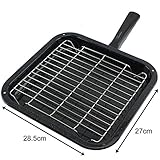 spares2go Small Squareグリルパン、ラック&取り外し可能ハンドルfor Kenwoodオーブン調理器
