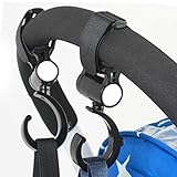 Seliyi ベビーカーフック マルチフック 荷物フック マジックテープ式 360度回転 2個組
