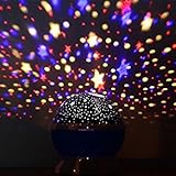 Ruoi夜間照明ランプ[ 4 LEDビーズ、3モデルライト、4.9 Ft ( 1.5 M ) USBコード]ロマンチック回転Cosmos Star Sky Moonプロジェクタ、回転投影夜の子供キッズ