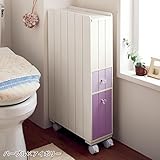 トイレ用品ストッカー　　パープル×アイボリー