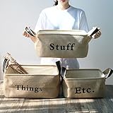 ホーム飾りコットンリネンストレージビンボックスバスケットオーガナイザーfor Kids Toys、ベビー服、子ブック、ギフトバスケット L/15.7x11.8x7.9 in 4328006071