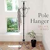 アイアン北欧ポールハンガーハンガーラック 収納家具 玄関ラック フック おしゃれ スリム アイアン色はブラック