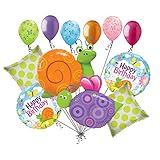 12pc Cute Garden Bugs Balloon Bouquet Decor Happy誕生日ベビーシャワーSnail Bee
