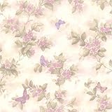 Brewster 436-65762 Lisa Lavender Butterfly Floral Wallpaper Lavender [並行輸入品]