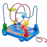 CXYP　赤ちゃんおもちゃ　ビーズコースター 　キッズ 　木製 　知育玩具 　ルーピング 　おもちゃ　指先トレーニング 　ミニ サイズ 動物模様 (B)