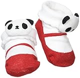 ツイン 靴下 パンダマスコット付 ベビーソックス バレリーナ レッド