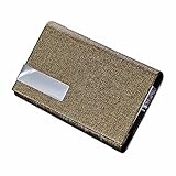 POTOJP 名刺入れ 2way アルミ ステンレス PU スタイリッシュ カードケース オラクル パターン 薄い メンズ＆レディース 兼用 (ブロンズ)