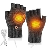 [ANICEMOON] 【2024最新】メンズ 手袋 電熱グローブ ヒーター付き 柔らかい 両面発熱 電熱手袋 防寒手袋 指切り カバー 2