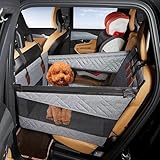 SONGSONG 2重の安定設計 ペットドライブシート 犬 飛び出し防止 席にしっかり固定できる シート後部座席 折り畳み可能 省スペース ドライブボックス 耐摩/滑り止め/防水/汚れ防止 車犬カーシート 全車種 全種犬用猫用 ドライブベッド 犬車に乗せるグッズ（黒，サイズM，56*56*40cm）