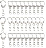 YFFSFDC キーホルダー金具30個セット回転カン付き ハンドメイド キーリング アクセサリー ネックレス ブレスレット アンクレット 金具 留め具 DIY 手芸用品 パーツ (シルバー)