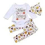 (プタス)Putars ベビー服 子供服 ロンパース 上下セット 男の子 女の子 長袖 HAPPY THANKSGIVING 帽子付き 可愛い 秋 冬 新生児 歩行服 出産お祝い 記念日 プレゼント 